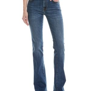 7 For All Mankind Blue Boot Cut Jeans with Mid-Rise Fit